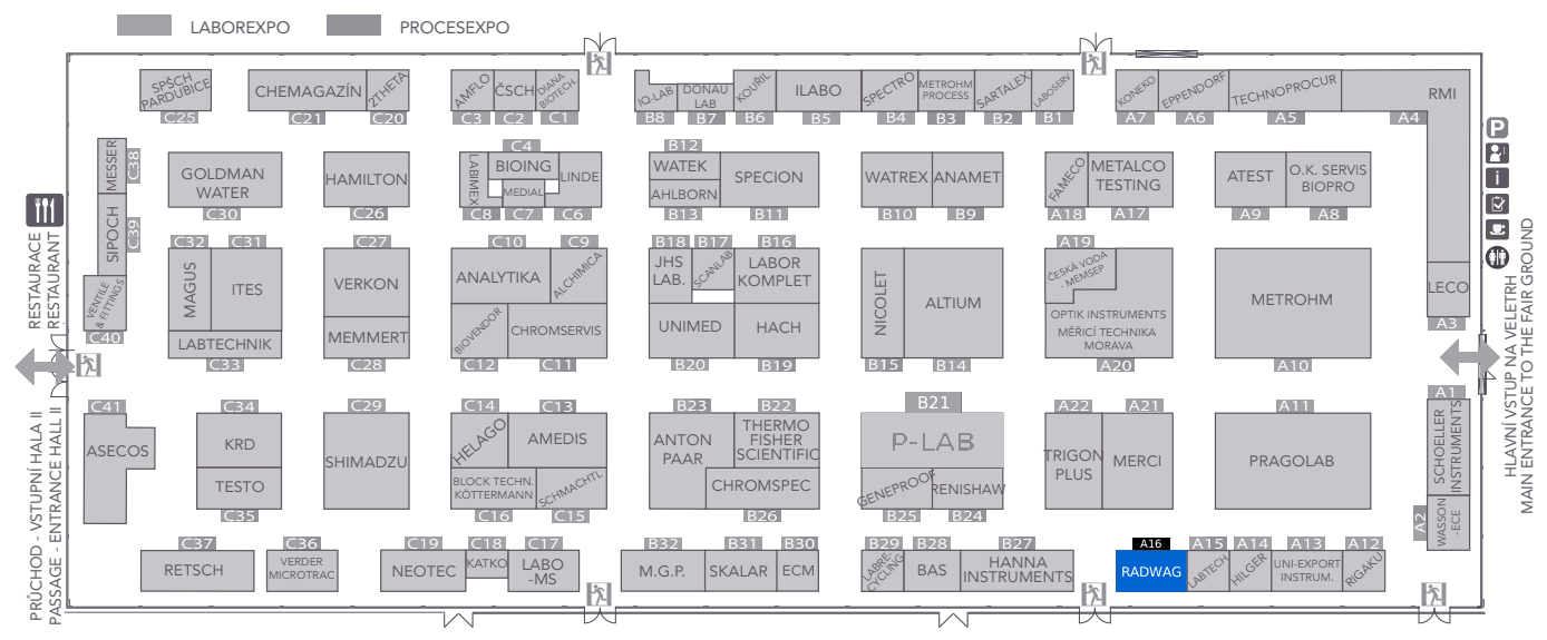 Mapa areálu LABOREXPO 2026